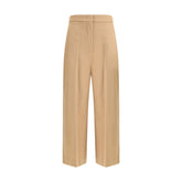 Max Mara Beige Fleece Wool Casual Pants